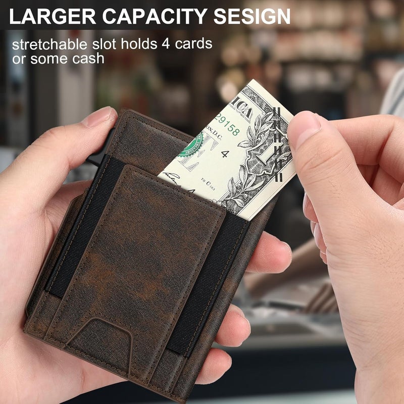 SEMORID Wallet for Men Wallet with Slim Pop Up Card Holder 9-13 Cards, Bifold Minimalist Smart Wallet RFID Blocking Credit Card Holder with ID Window & Stretchable Cash Slot Compact Metal Aluminum Card Case - Image 4